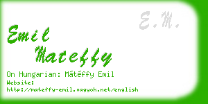 emil mateffy business card